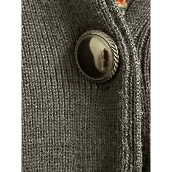 Bob Mackie Black Cardigan Sweater with Native Embroidery Design 2X - Picture 4 of 12